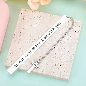 Silver Bible Verse Bookmark with Chain